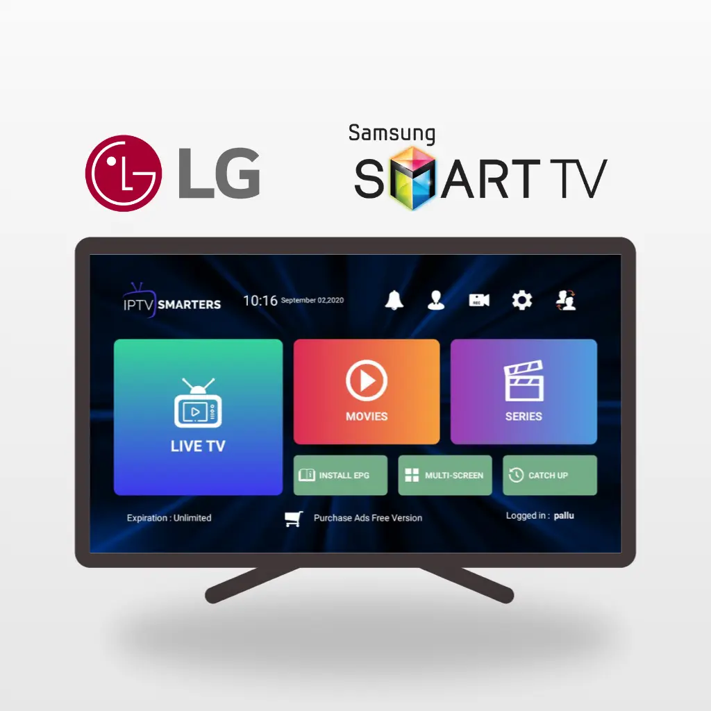 Smarters Pro on Smart TV for Samsung and LG