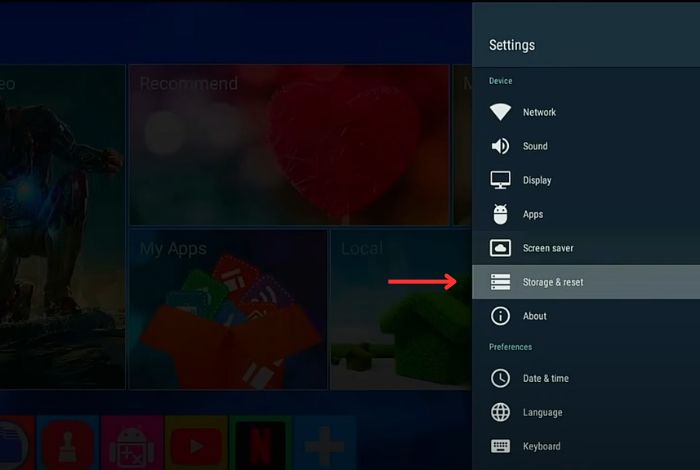 Setting Menu - Rest IPTV Box